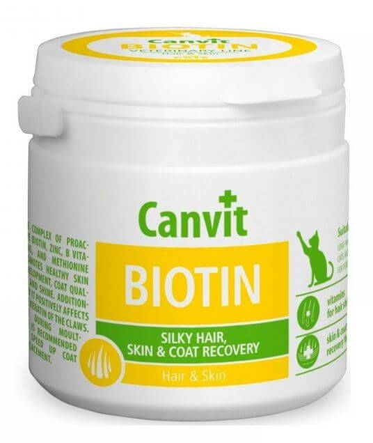 CANVIT Biotin, supliment piele & blană pisici, flacon, 100g - poza 1