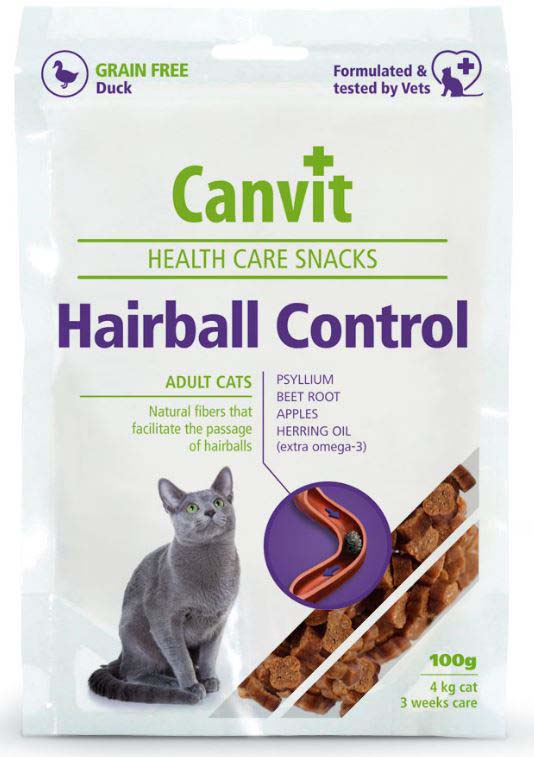 CANVIT Hairball Control Delicatesă pentru pisici, fără cereale, cu Raţă 100g