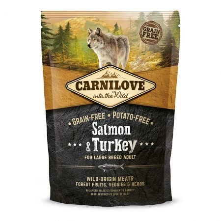 CARNILOVE Adult L-XL, Somon și Curcan, hrană uscată fără cereale câini, 1.5kg - poza 2