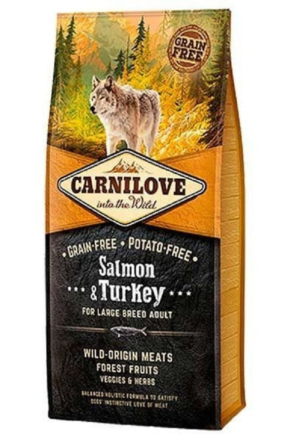 CARNILOVE Adult L-XL, Somon și Curcan, hrană uscată fără cereale câini, 12kg - poza 2