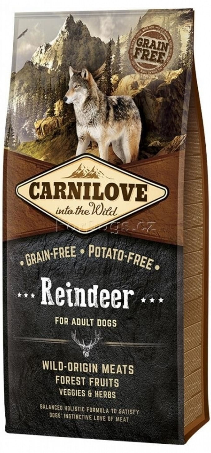 CARNILOVE Adult S-XL, Ren, hrană uscată fără cereale câini, 12kg - poza 2