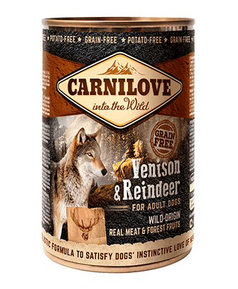 CARNILOVE, Căprioară și Ren, conservă hrană umedă fără cereale câini, (în aspic), 400g - poza 1
