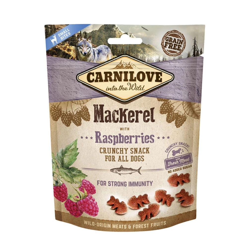 CARNILOVE Crunchy Snack, Macrou cu Zmeură, recompense funcționale fără cereale câini, imunitate, 200g - poza 1