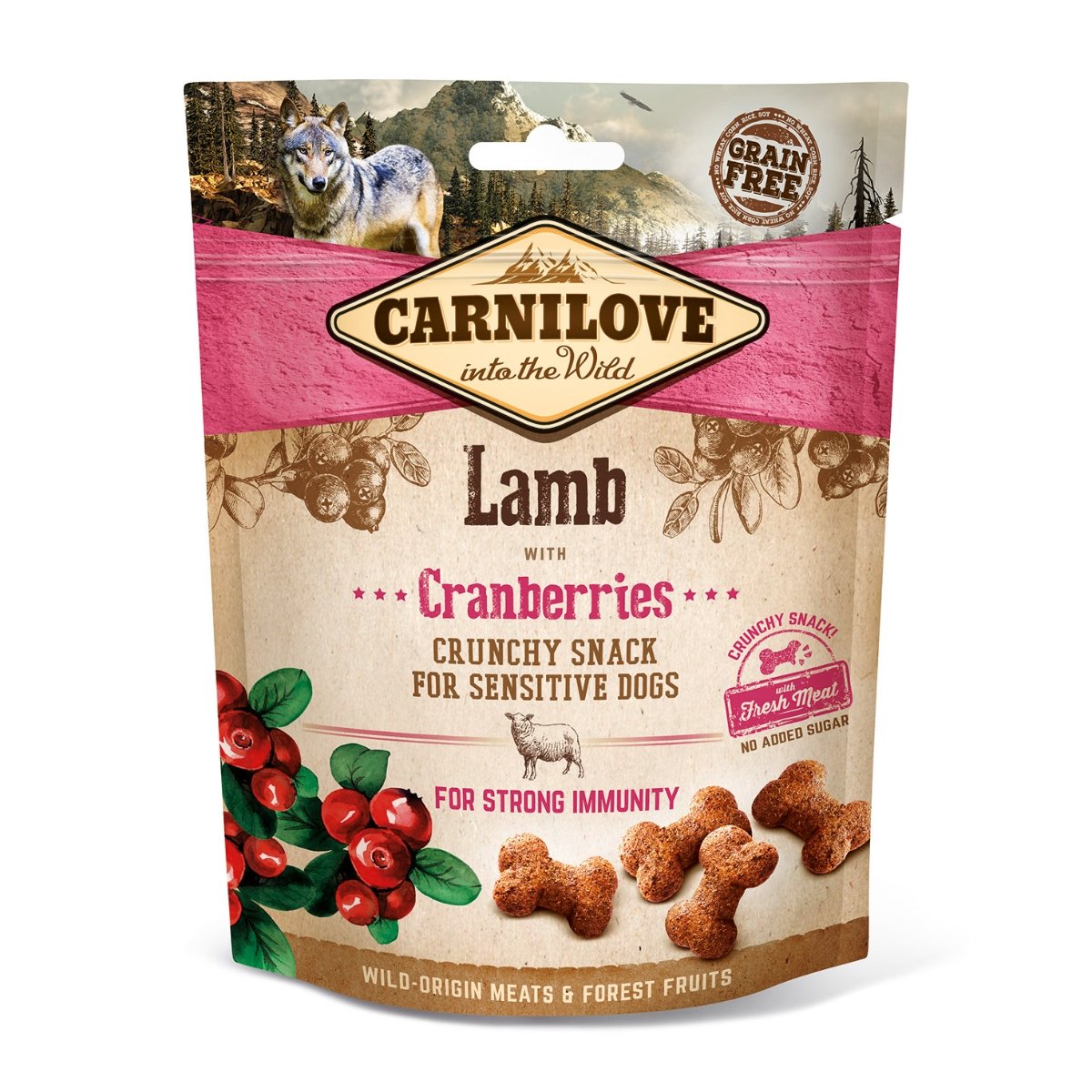 CARNILOVE Crunchy Snack, Miel cu Afine, recompense funcționale fără cereale câini, imunitate, 200g - poza 1
