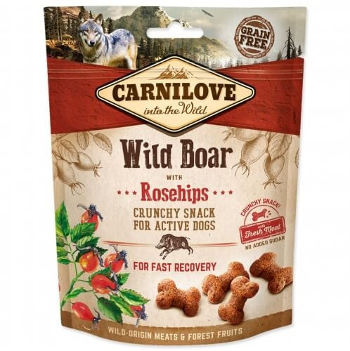 CARNILOVE Crunchy Snack, Mistreț cu Măceșe, recompense funcționale fără cereale câini, convalescență, 200g - poza 2