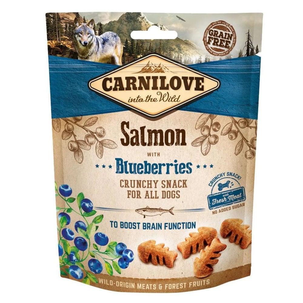 CARNILOVE Crunchy Snack, Somon cu Afine, recompense funcționale fără cereale câini, suport neurologic, 200g - poza 3