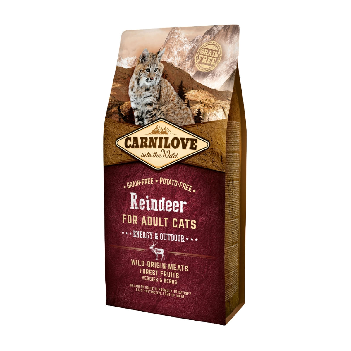 CARNILOVE Energy & Outdoor, Ren, hrană uscată fără cereale pisici de exterior și activitate intensă, 400g - poza 1