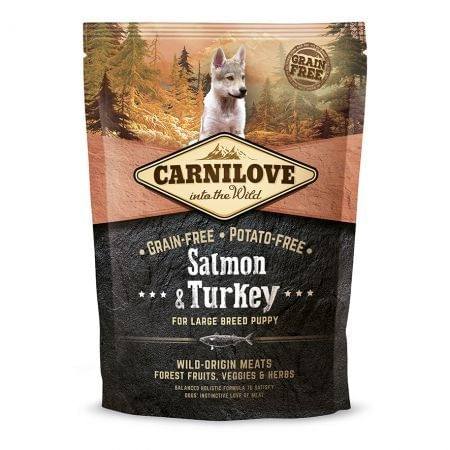 CARNILOVE Junior L-XL, Somon și Curcan, hrană uscată fără cereale câini junior, 1.5kg - poza 2