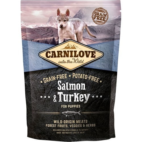 CARNILOVE Junior S-XL, Somon și Curcan, hrană uscată fără cereale câini junior, 1.5kg - poza 2