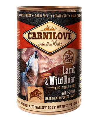 CARNILOVE, Miel și Mistreț, conservă hrană umedă fără cereale câini, (în aspic), 400g - poza 1