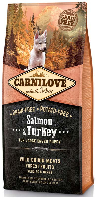 CARNILOVE PUPPY Large Somon şi curcan, fără cereale