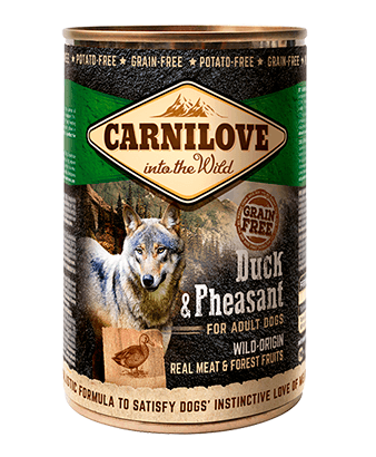 CARNILOVE, Rață și Fazan, conservă hrană umedă fără cereale câini, (în aspic), 400g - poza 1