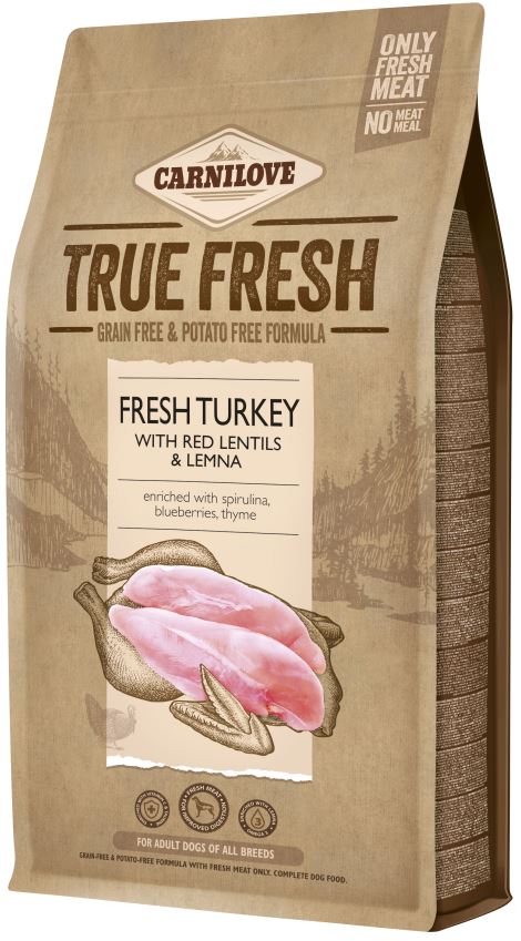 CARNILOVE True Fresh Curcan proaspăt, Linte roşie şi Lintiţă