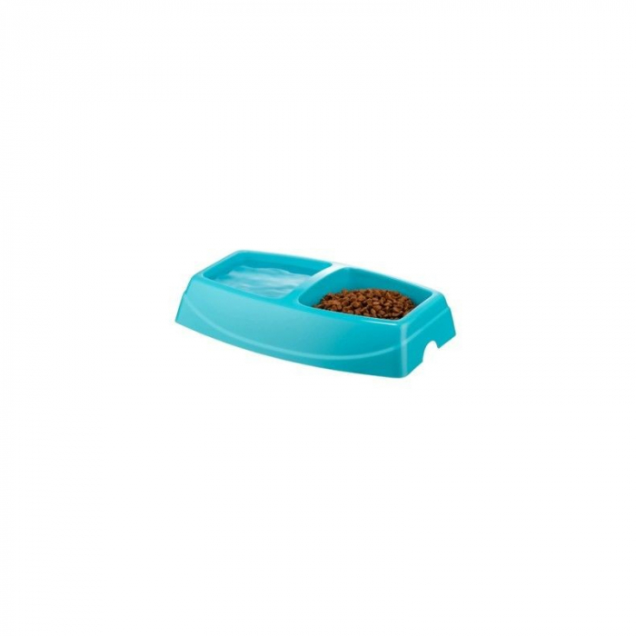 Castron dublu 4Dog Deluxe Turcoaz 2 x 0,25 L