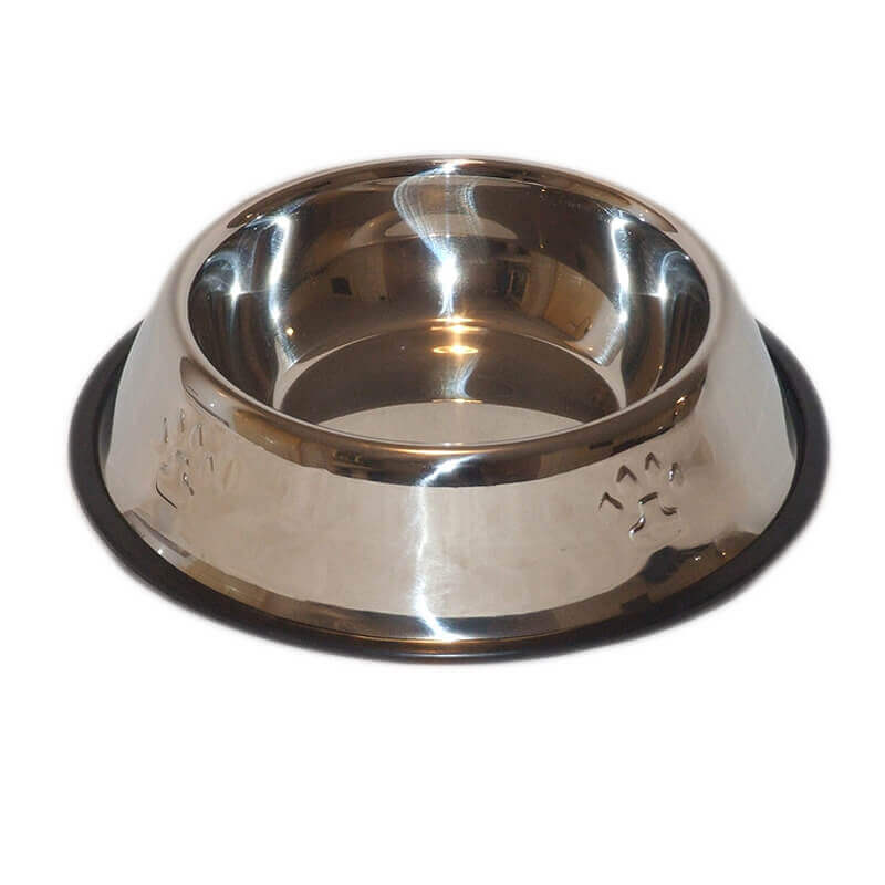 Castron inox caini cu margine cauciuc 3.5 l