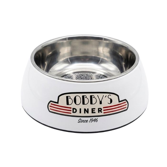 Castron pentru caini Bobby Diner, Alb, 450 ml, Melamina