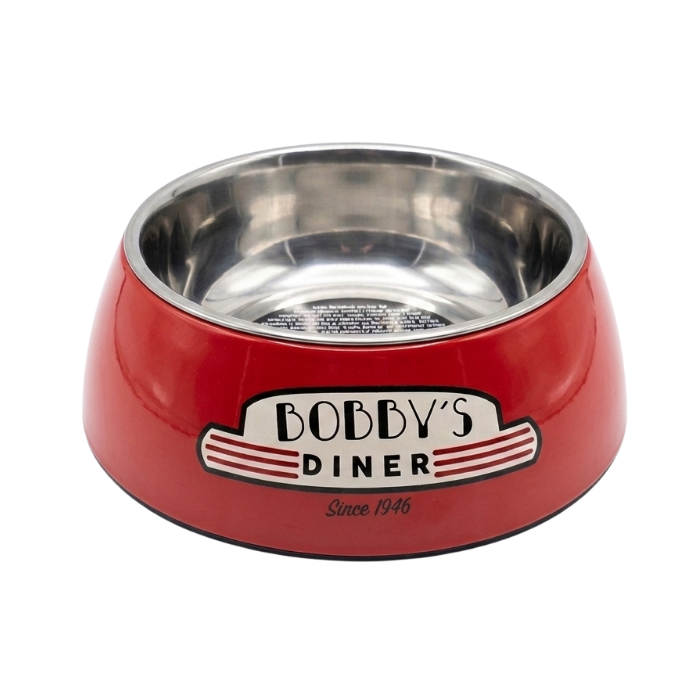Castron pentru caini Bobby Diner, Rosu, 450 ml, Melamina