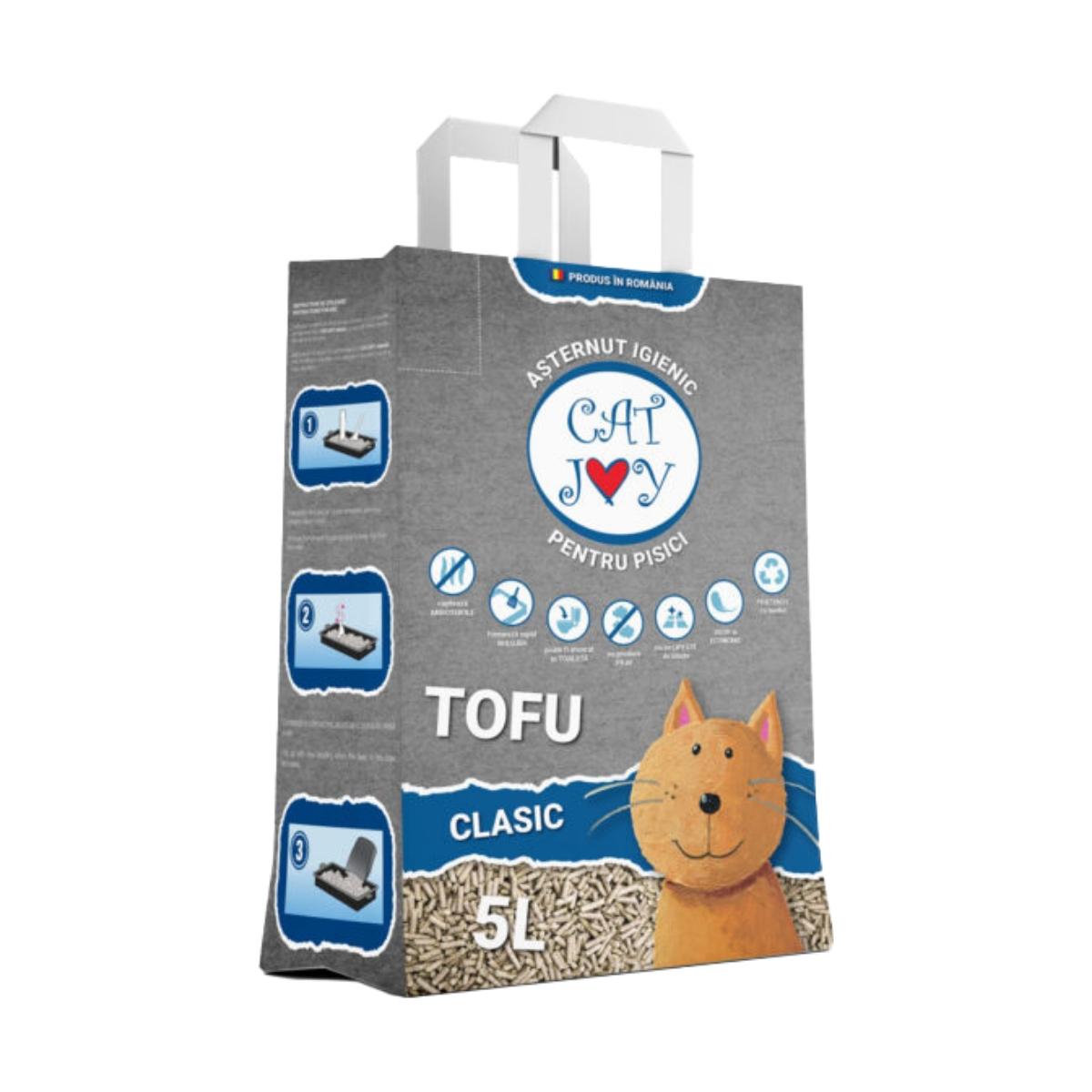 CAT JOY Clasic, neparfumat, așternut igienic pisici, peleți, tofu, aglomerant, ecologic, biodegradabil, 5l - poza 2
