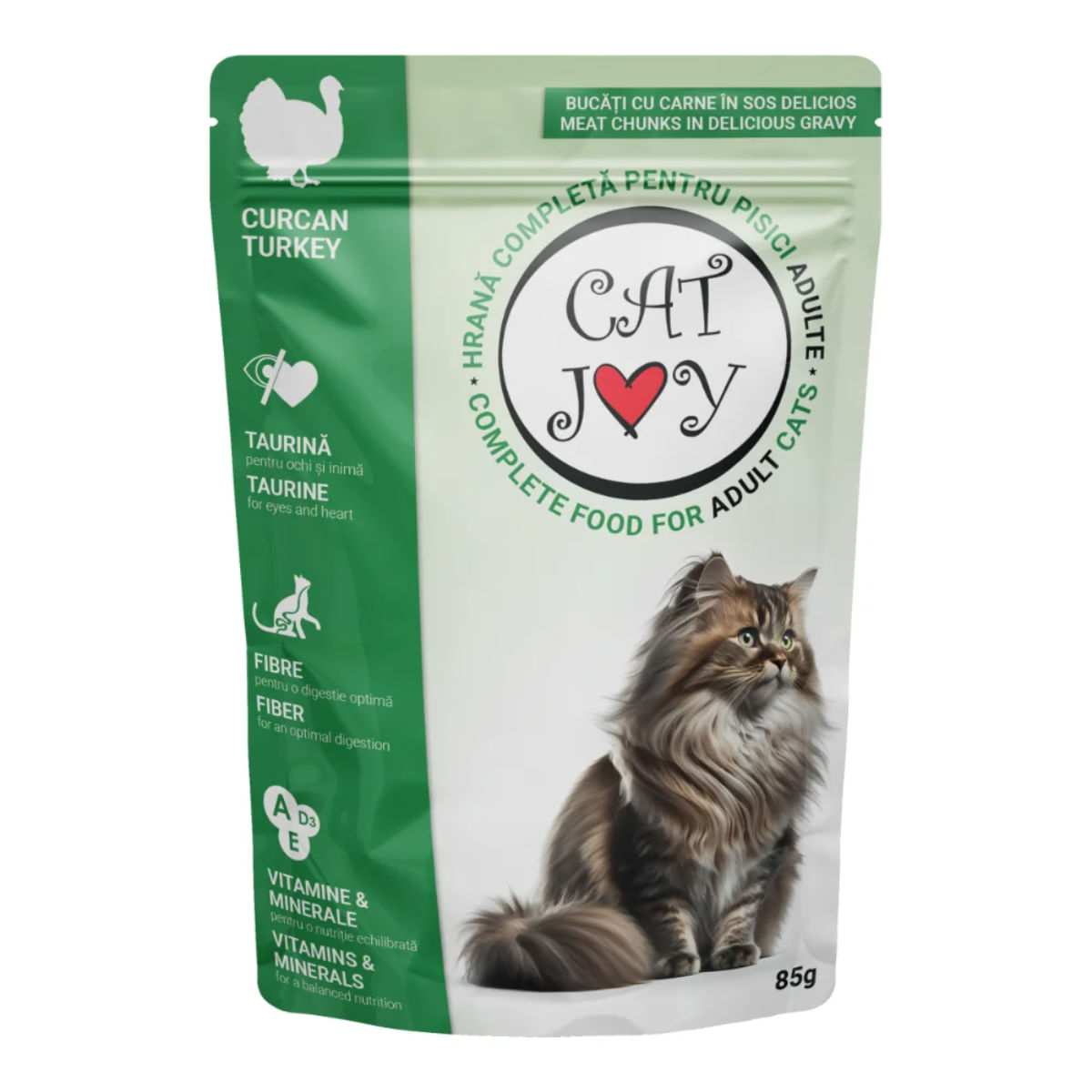CAT JOY, Curcan, plic hrană umedă pisici, (în sos), 85g - poza 2