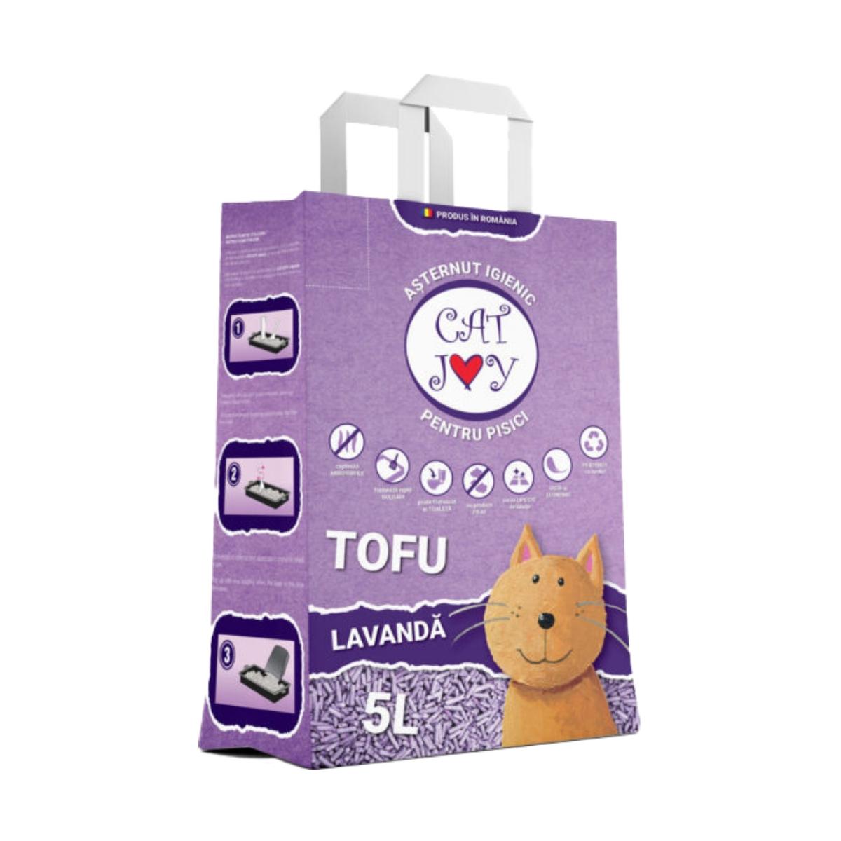 CAT JOY, Lavanda, așternut igienic pisici, peleți, tofu, aglomerant, ecologic, biodegradabil, 5l - poza 1