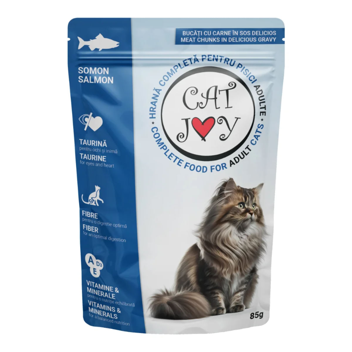CAT JOY, Somon, plic hrană umedă pisici, (în sos), 85g - poza 1