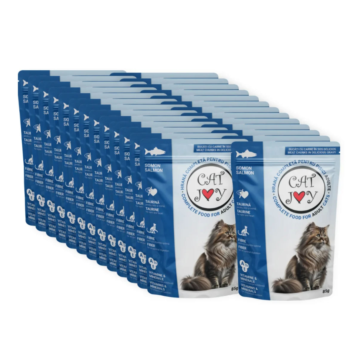 CAT JOY, Somon, plic hrană umedă pisici, (în sos), bax, 85g x 24buc - poza 1