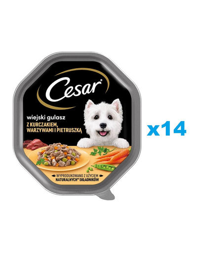 CESAR Mancare umeda caini, de pui, legume si patrunjel in sos 14x150 g