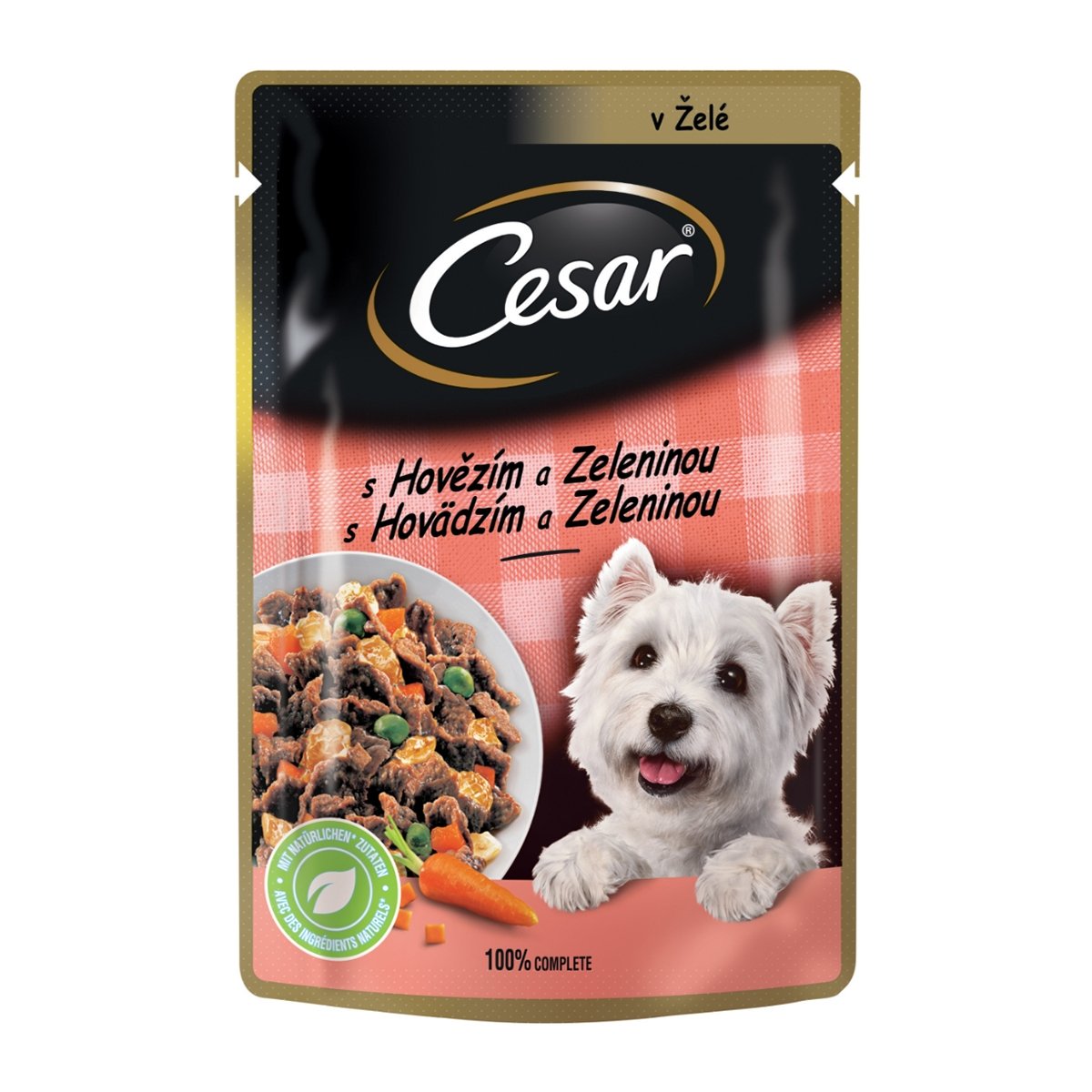 CESAR Vită și Legume, hrană umedă câini, (în aspic) CESAR Vită și Legume, plic hrană umedă câini, (în aspic), 100g - poza 1