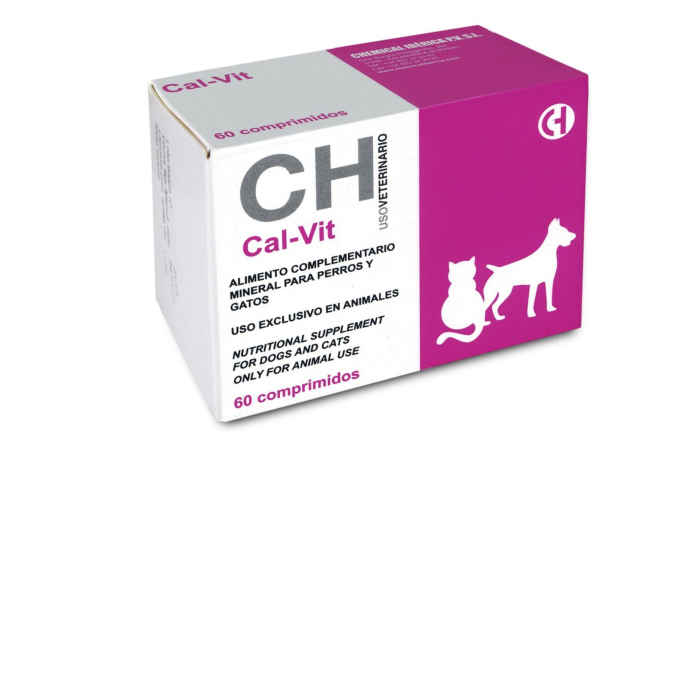 CH CAL-VIT supliment de calciu pentru caini si pisici 60 tbl