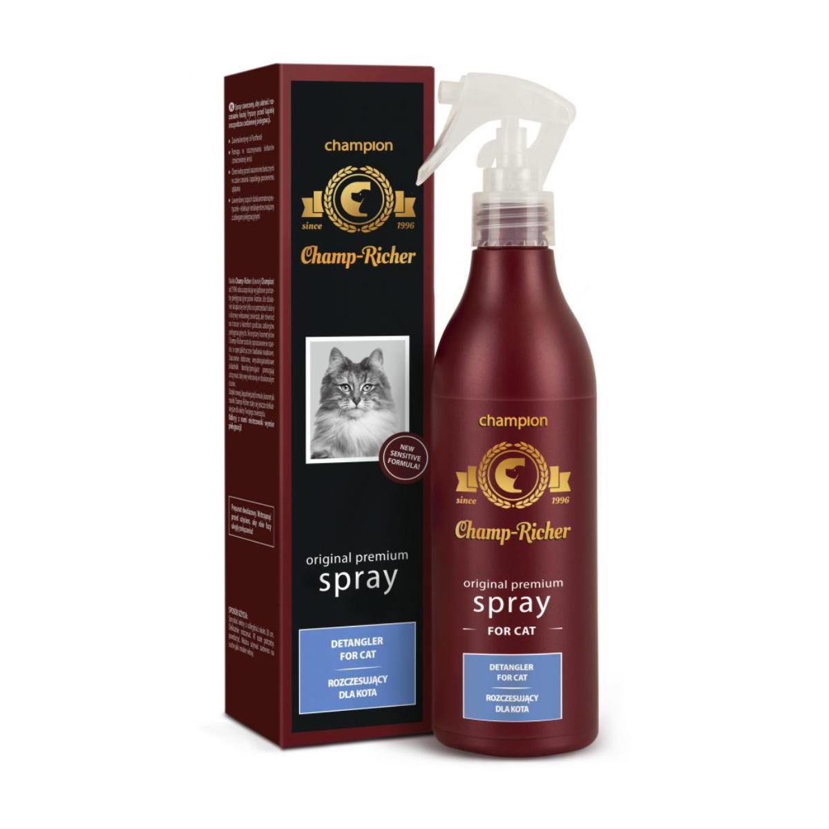 CHAMP RICHER Detangler For Cats, spray descâlcit pisici, fără clătire, Lavanda, flacon cu aplicator, 250ml - poza 2