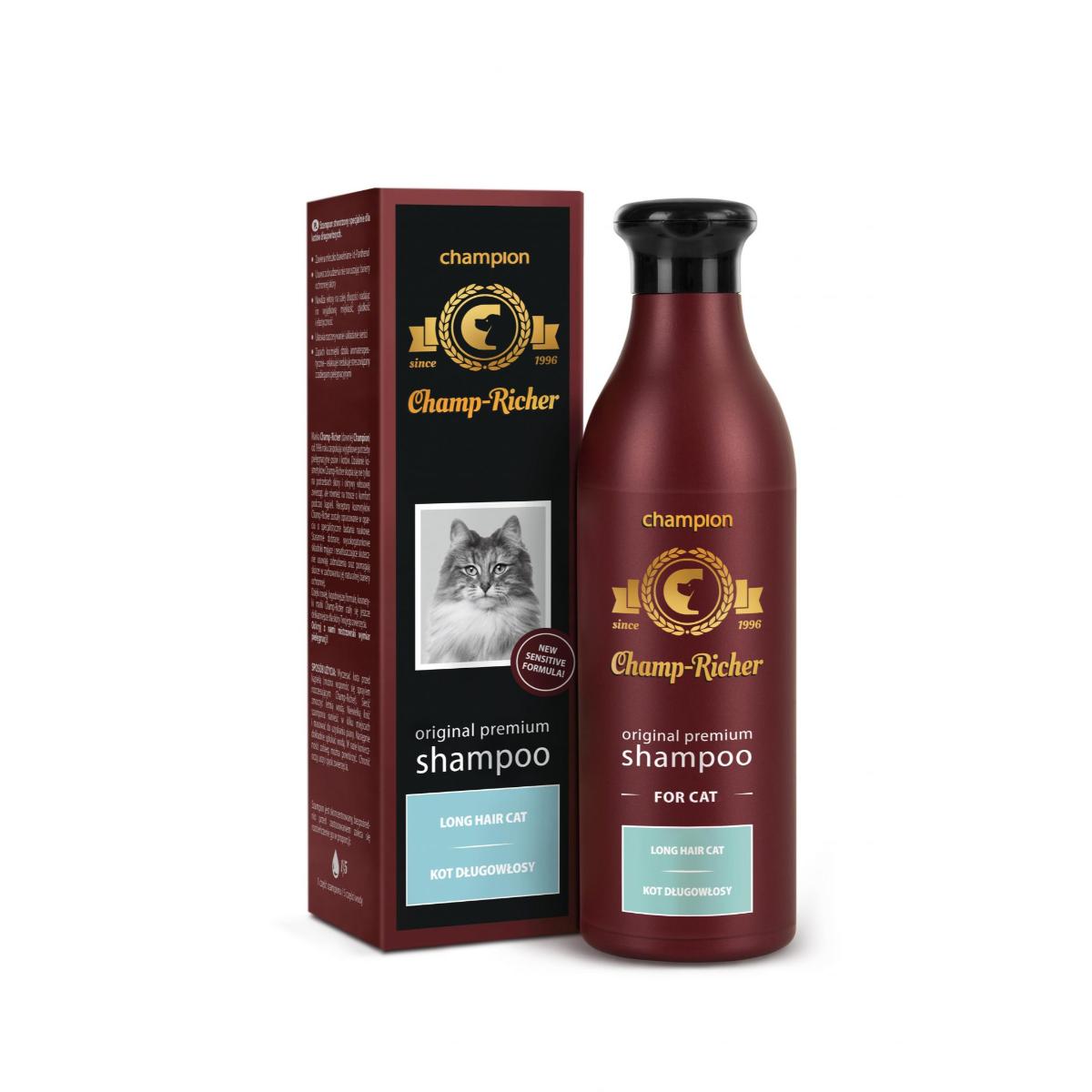 CHAMP RICHER Long Hair Cat, șampon pisici, păr lung, Lavanda, flacon cu aplicator, 250ml - poza 1