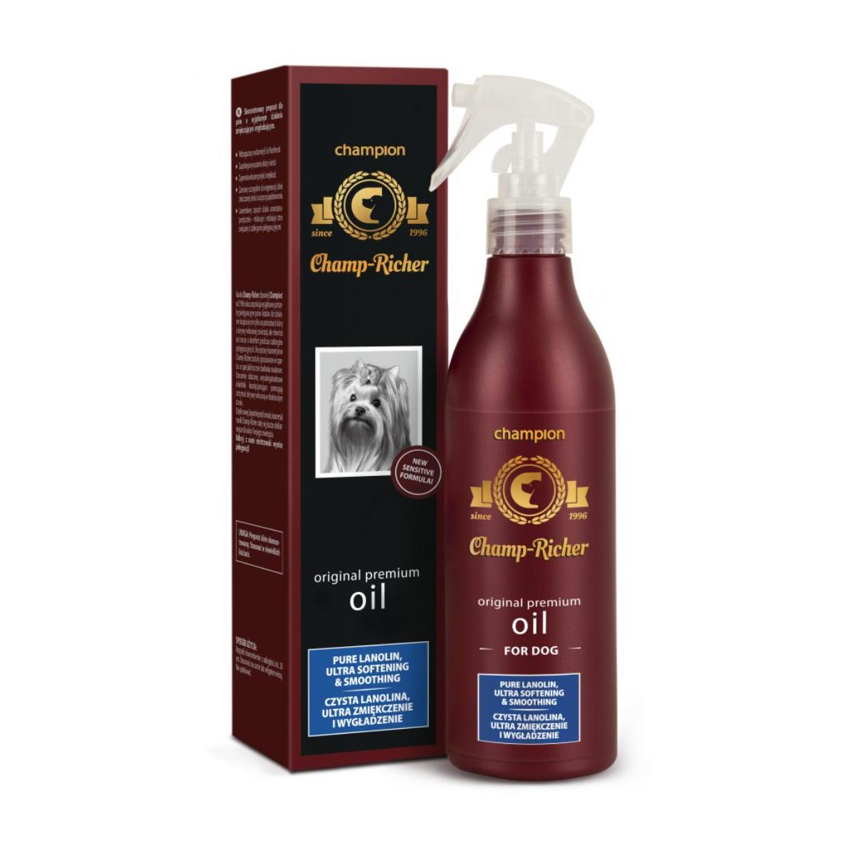 CHAMP RICHER Oil Pure Lanolin Ultra Softening & Smoothing, balsam spray câini, Lavanda, flacon cu aplicator, 250ml - poza 1