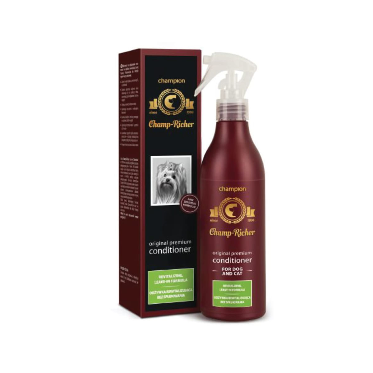 CHAMP RICHER Revitalizing Leave-in Formula, balsam spray câini și pisici, fără clătire, Lavanda, flacon cu aplicator, 250ml - poza 1