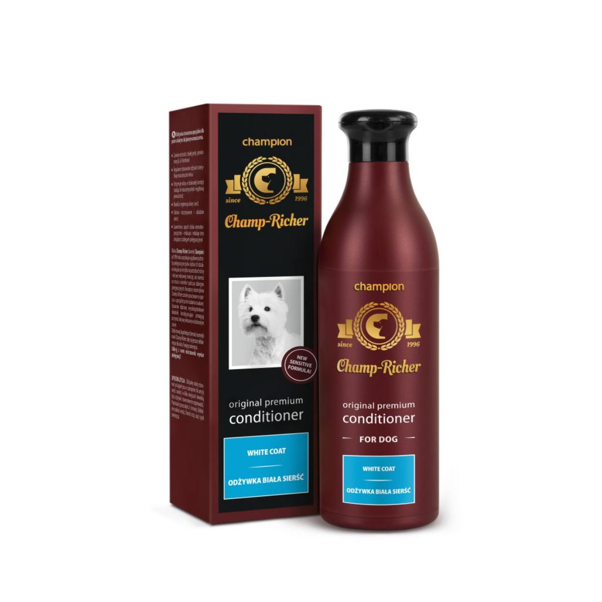 CHAMP RICHER White Coat, balsam câini, blană albă, Lavanda, flacon cu aplicator, 250ml - poza 1