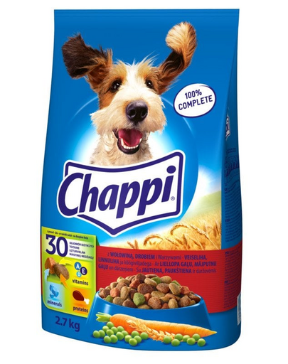 CHAPPI Hrana caini adulti, cu vita si pasare 2.7 kg