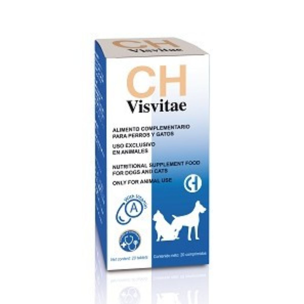 CHEMICAL IBERICA Visvitae, supliment oftalmic câini, comprimate CHEMICAL IBERICA Visvitae, XS-XL, supliment oftalmic câini și pisici, cutie, 20 comprimate - poza 1