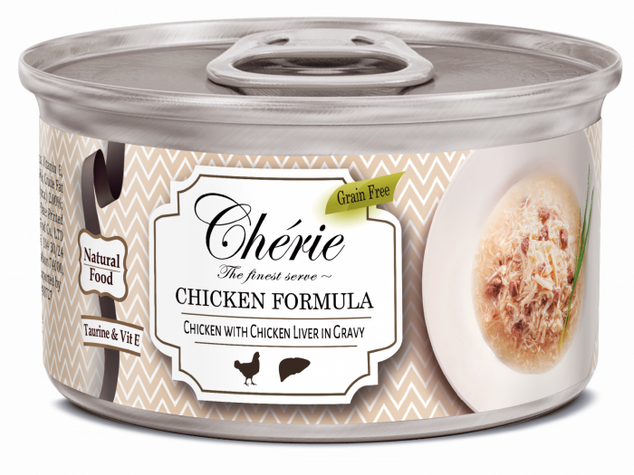 Cherie Adult Cat Grain Free Mix de Pui si Ficat in Sos 80 g