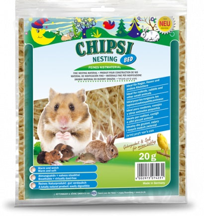 CHIPSI Nesting Bed Așternut pentru rozătoare, pat pentru construire cuib 20g