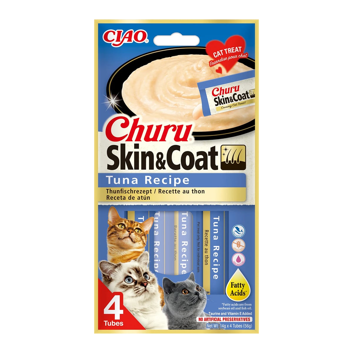 Churu Skin & Coat Pisica, 4x14 grame - poza 1