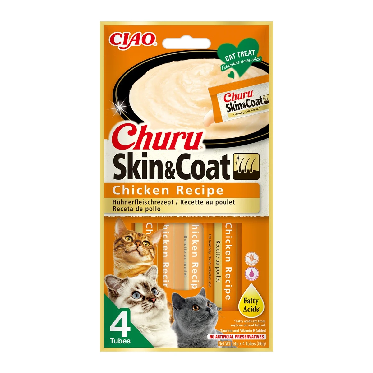 Churu Skin & Coat Pisica, 4x14 grame - poza 2