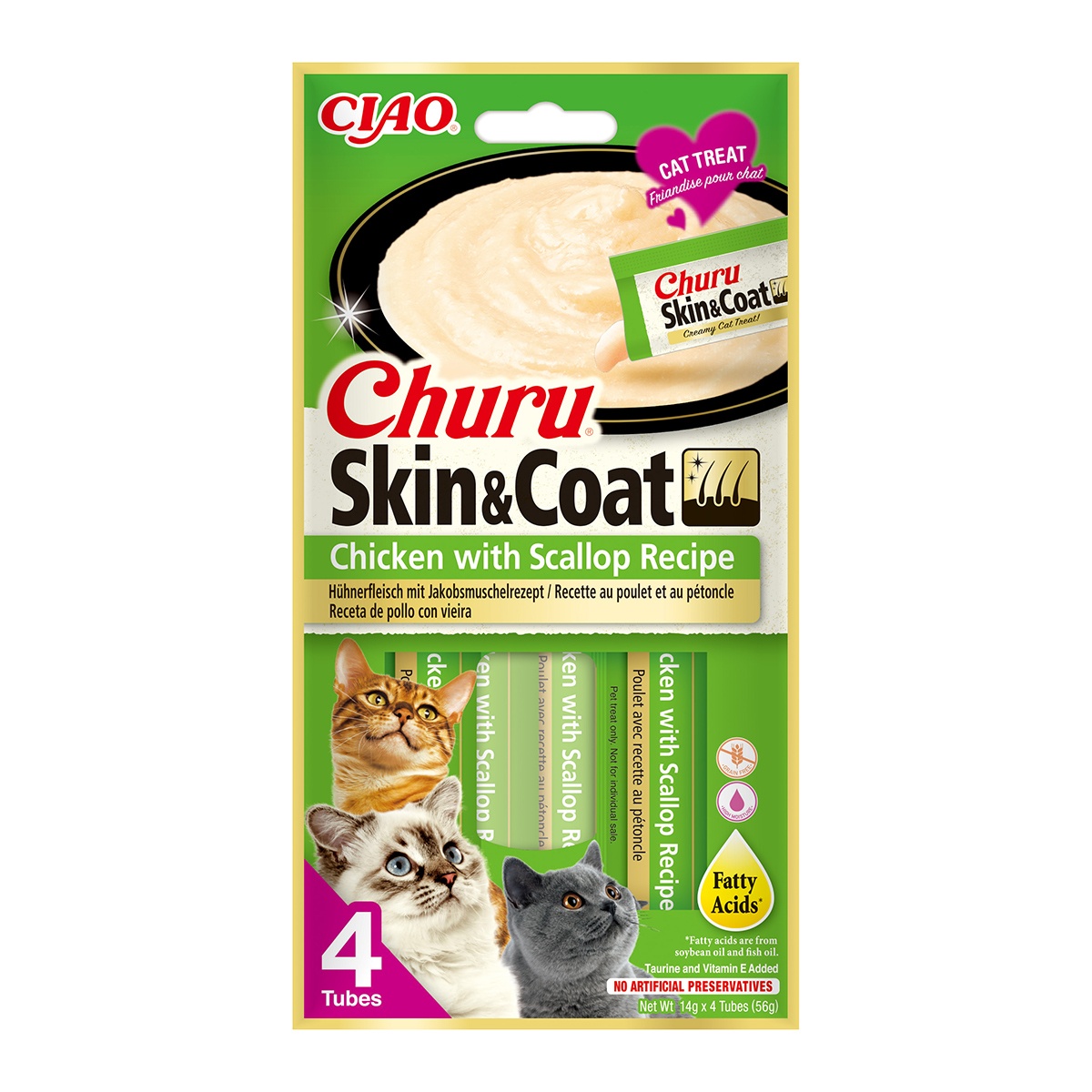 Churu Skin & Coat Pisica, 4x14 grame - poza 3