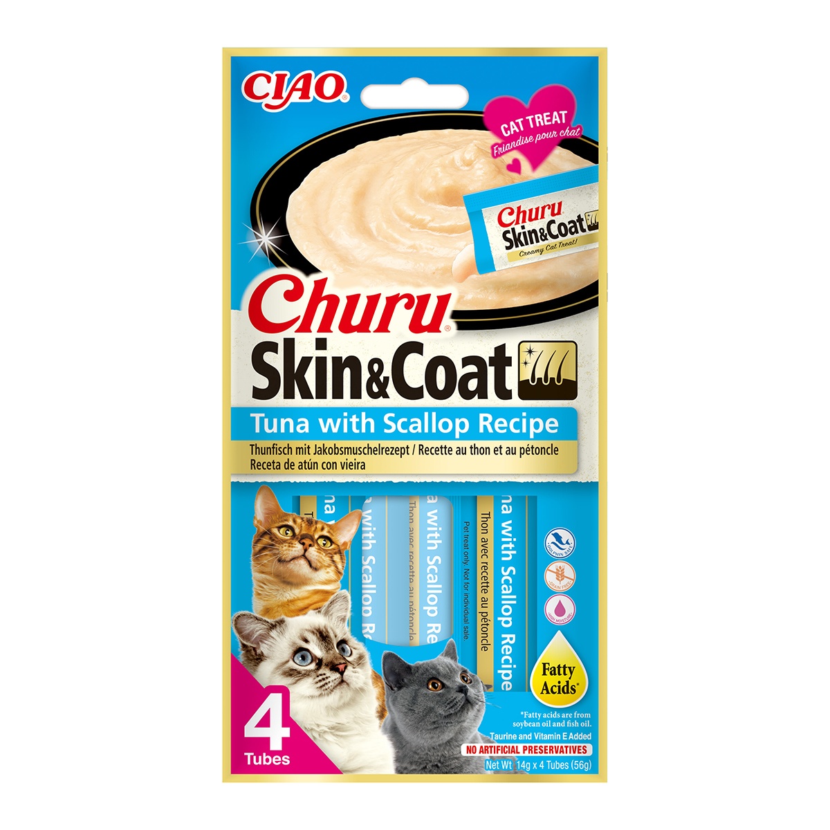 Churu Skin & Coat Pisica, 4x14 grame - poza 4