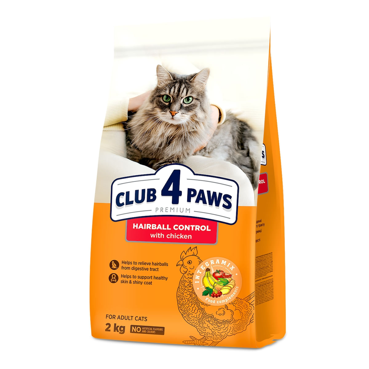 CLUB 4 PAWS Hairball Control, Găină, hrană uscată pisici, limitarea ghemurilor de blană, 2kg - poza 4