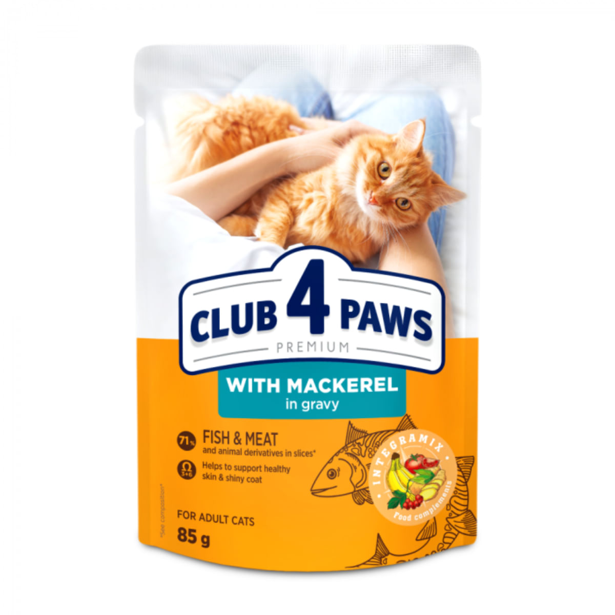 CLUB 4 PAWS, Macrou, plic hrană umedă pisici, (în sos), 85g - poza 2
