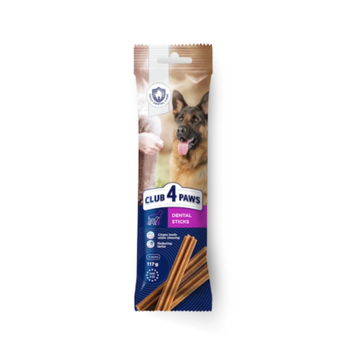 CLUB 4 PAWS Premium Dental Stick, recompense câini, Batoane, sensibilități dentare, Pui, 117g - poza 2