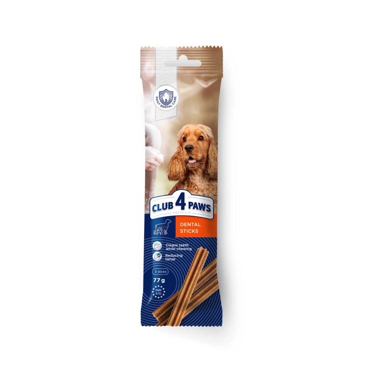 CLUB 4 PAWS Premium Dental Stick, recompense câini, Batoane, sensibilități dentare, Pui, 77g - poza 1
