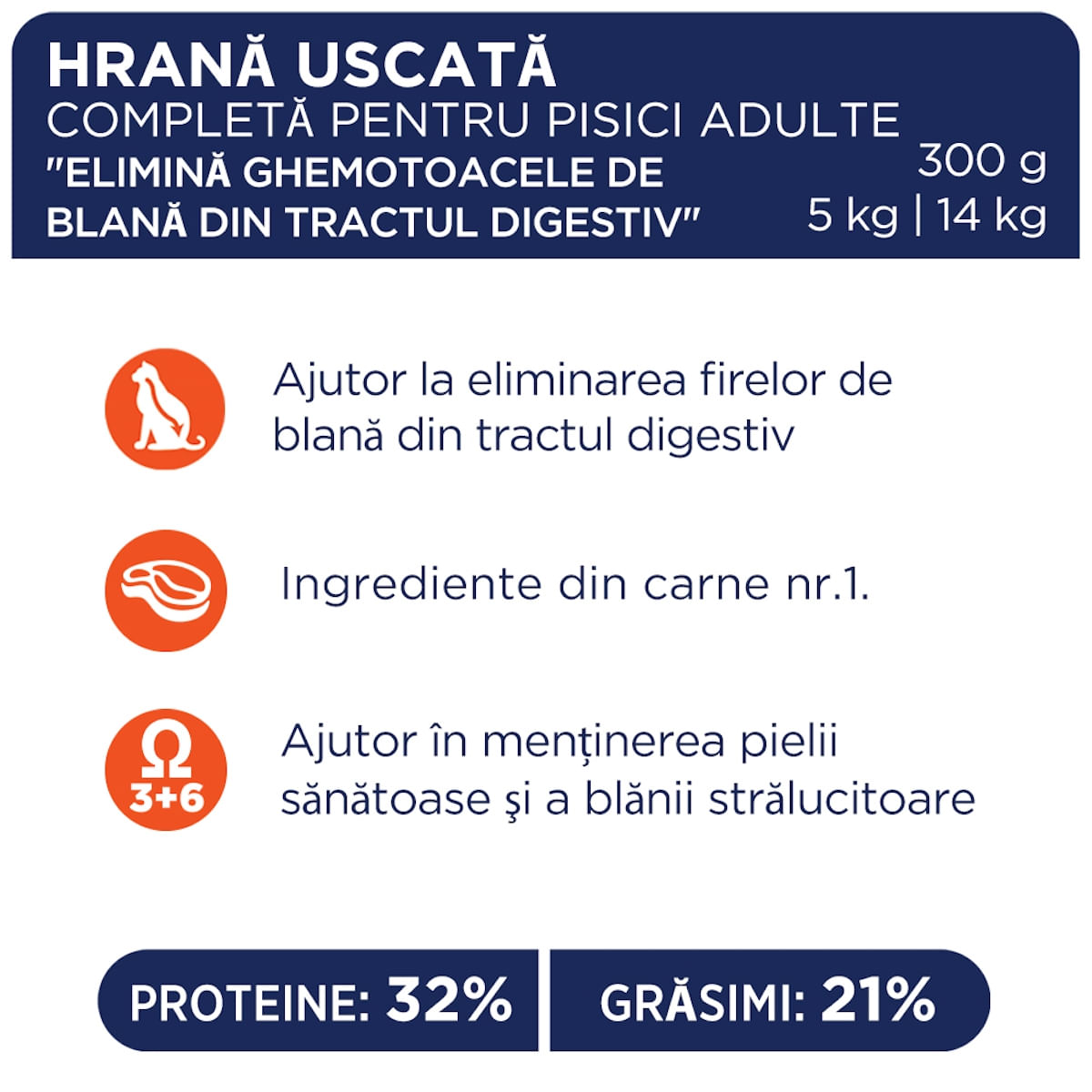 CLUB 4 PAWS Premium Hairball, Pui, hrană uscată pisici, limitarea ghemurilor de blană CLUB 4 PAWS Premium Hairball Control, Pui, hrană uscată pisici, limitarea ghemurilor de blană, 14kg - poza 5