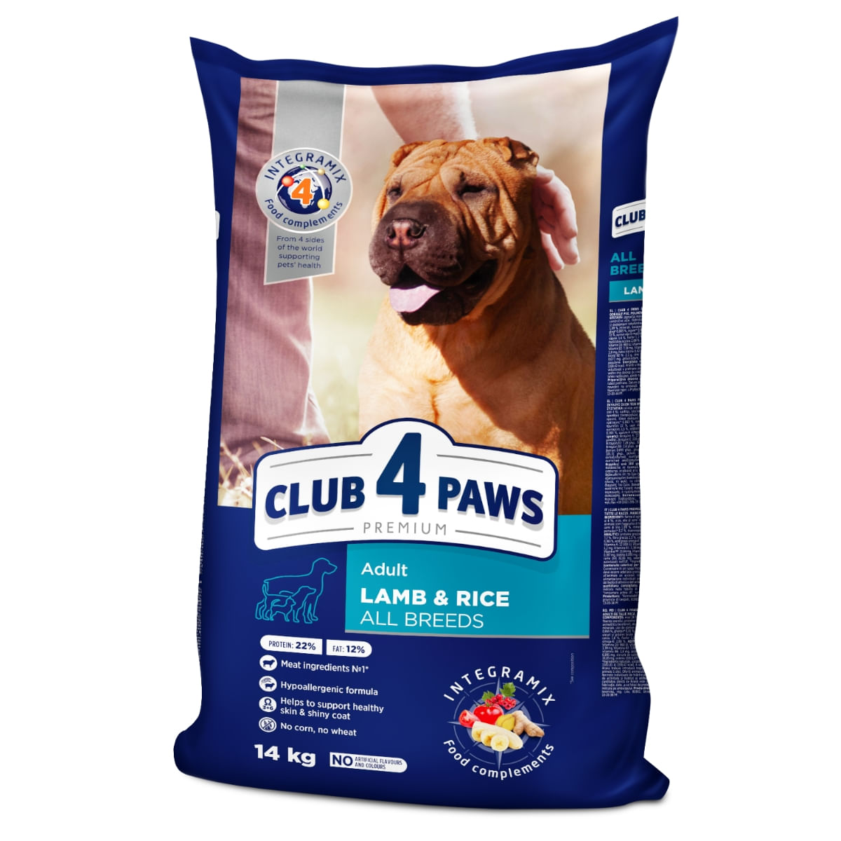 CLUB 4 PAWS Premium Hypoallergenic, Miel și Orez, hrană uscată câini, sensibilități digestive, piele și blană CLUB 4 PAWS Premium, XS-XL, Miel și Orez, hrană uscată câini, alergii, 14kg - poza 1