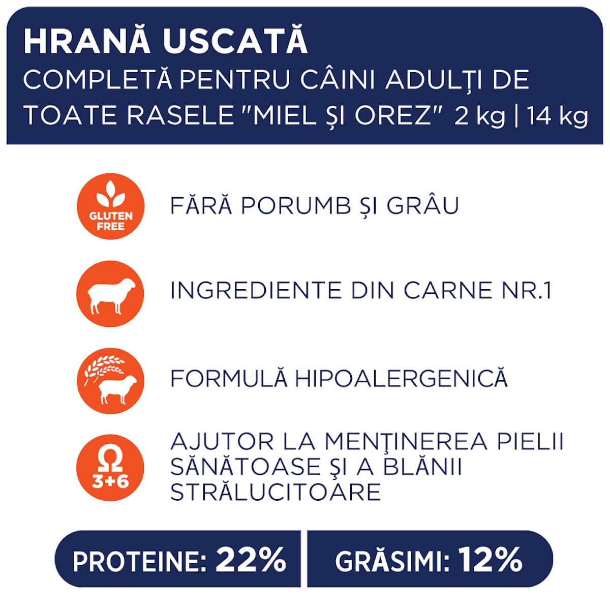 CLUB 4 PAWS Premium Hypoallergenic, Miel și Orez, hrană uscată câini, sensibilități digestive, piele și blană CLUB 4 PAWS Premium, XS-XL, Miel și Orez, hrană uscată câini, alergii, 14kg - poza 4
