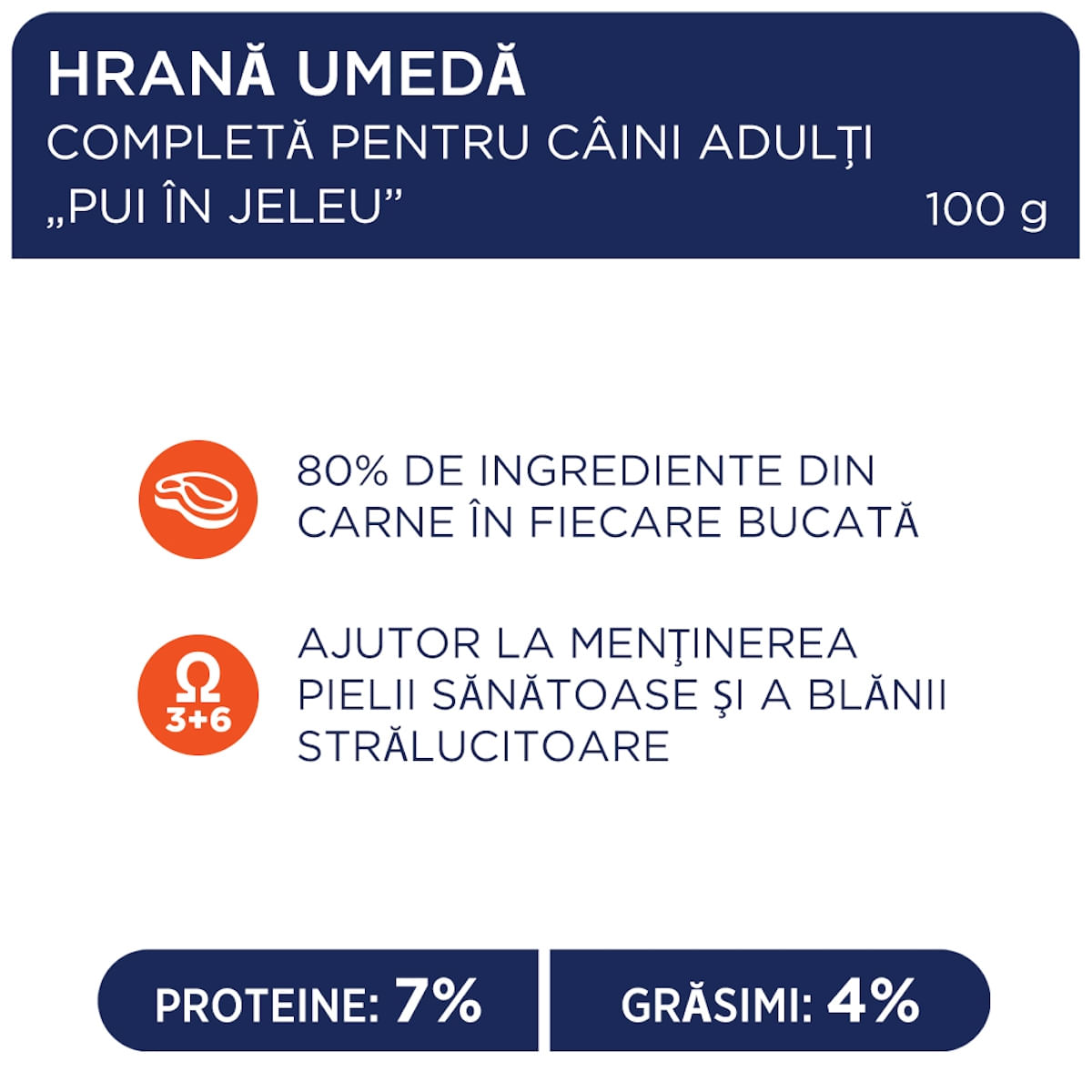 CLUB 4 PAWS Premium, Pui, hrană umedă câini, (în aspic) CLUB 4 PAWS Premium, XS-XL, Pui, plic hrană umedă câini, (în aspic), 100g - poza 4